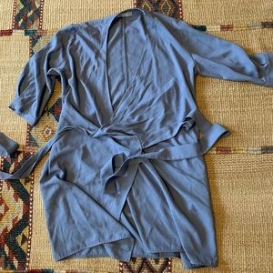 Everlane Japanese GoWeave mini wrap dress long sleeved